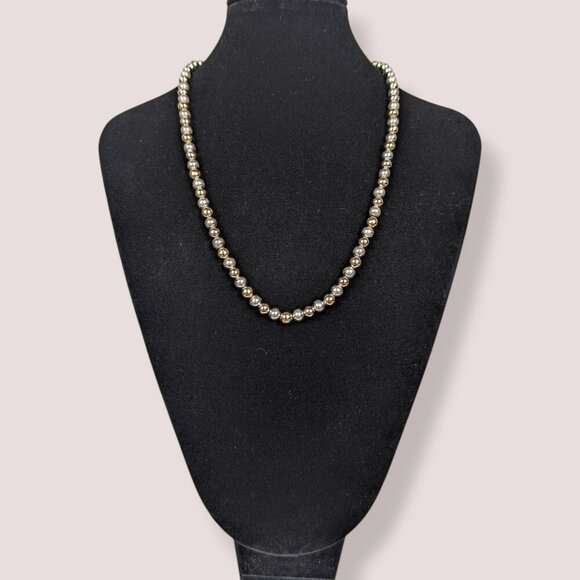Liz Claiborne Gold & Silver Tone Beaded Necklace - Picture 2 of 5